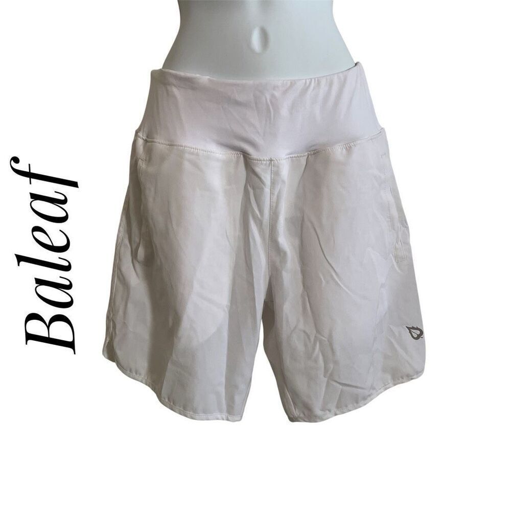 Baleaf Small White Runners Shorts Lined Loose Fitting With Pockets
